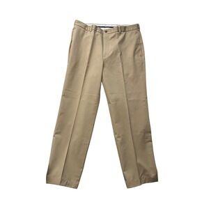 Brooks Brothers Advantage Chino Clark Mens Pants W38 L34 Khaki Cotton Flat Front